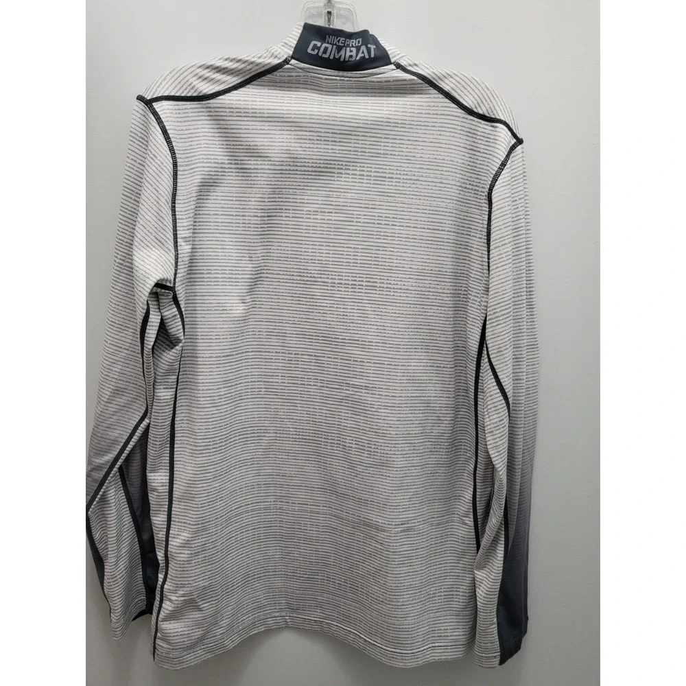 Nike Pro Combat T-Shirt Mens L Gray Dri-Fit Fitted Football Compression